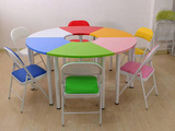 彩色6人团体活动桌椅-团体活动室-心理咨询设备