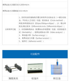 接触角测量仪 液体水滴角张力测试测定仪自动生成报告