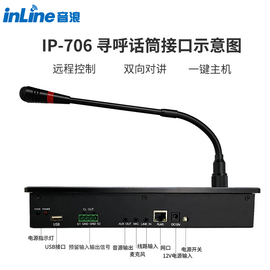 IP网络寻呼话筒 广播麦克风 7寸触屏分区分点扩音对讲USB音乐推送