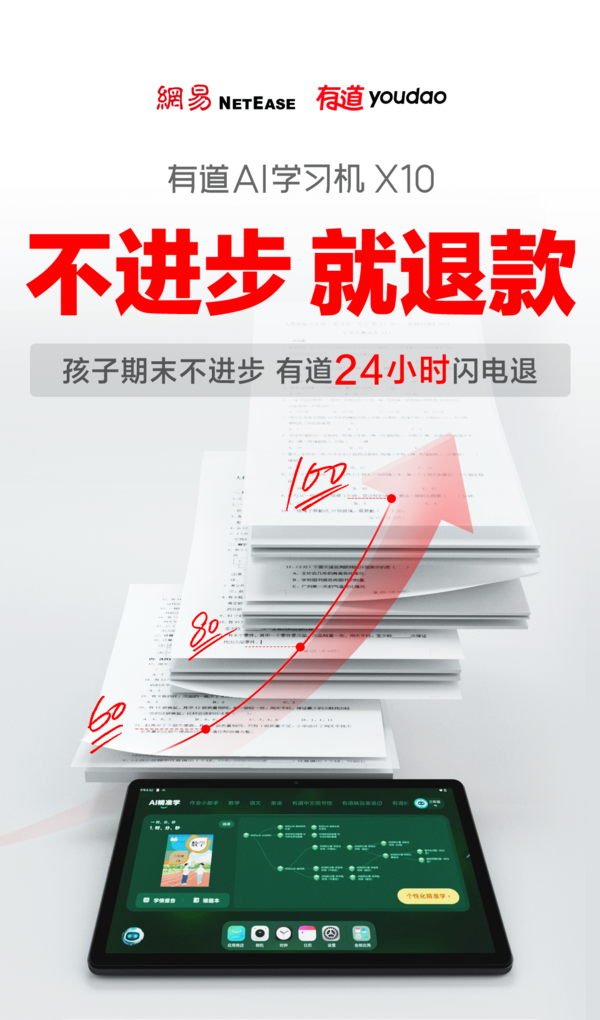 首開先河，有道學習硬件爆款AI學習機承諾“不進步就退款”