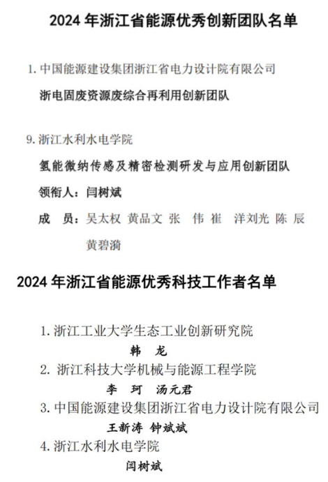 喜报！浙江水利水电学院教师及其团队获浙江省能源研究会多项荣誉