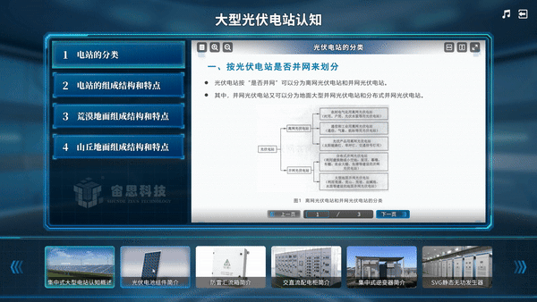 地面光伏系統虛擬仿真實訓平臺 | 認知模塊介紹