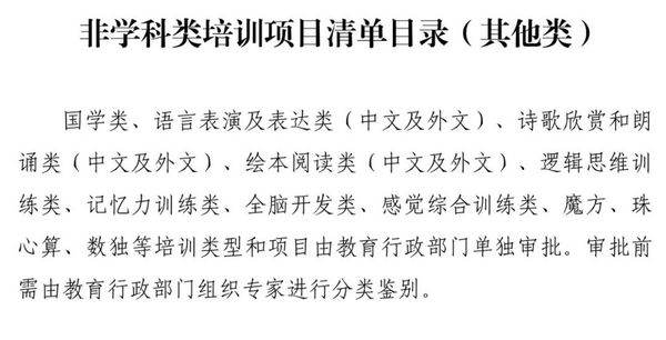 湖南發布非學科類培訓項目清單目錄